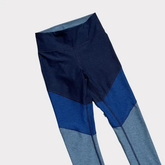 Outdoor Voices 7/8 Tri-Tone Mid Rise Leggings XS Blue Springs - Picture 2 of 8
